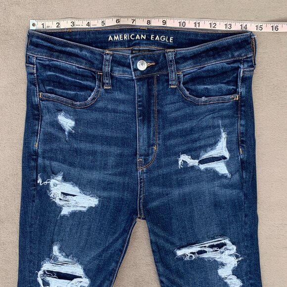 American Eagle Outfitters Next Level Stretch Distressed Super Hi-Rise Jeggings - Picture 11 of 15